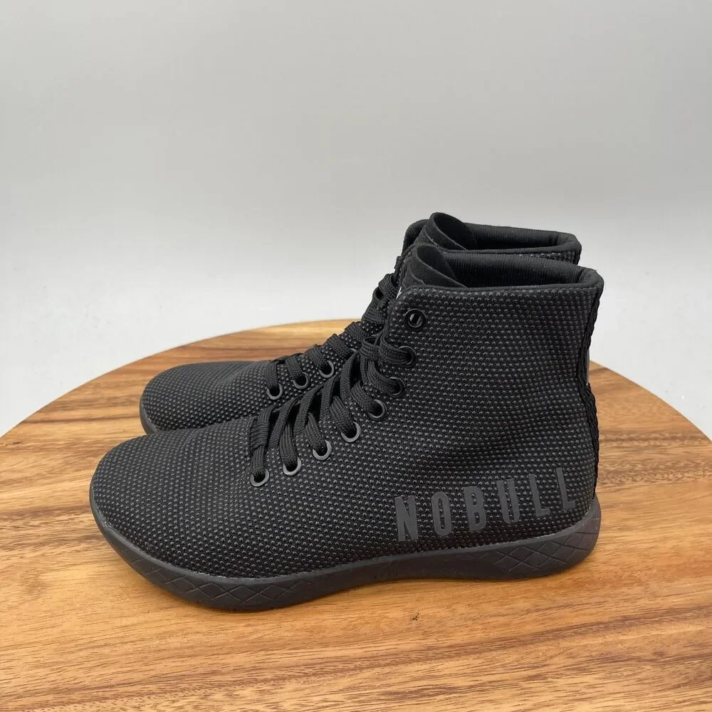 NOBULL Outwork Shoes Womens Size 7 Black SuperFabric High Top Workout Gym